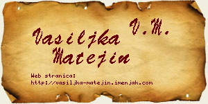 Vasiljka Matejin vizit kartica